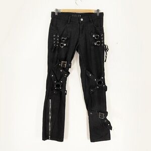 Vintage Archive Y2K 2000s GLP Goth Lolita Punk Japan Black Bondage Buckle Pants
